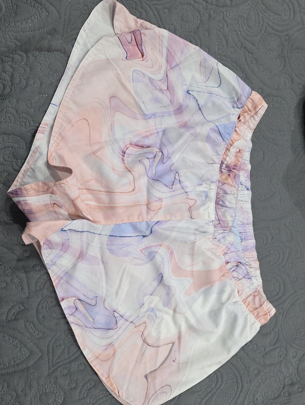 Old Navy Marble Print Athletic Shorts in Pink, Purple, White